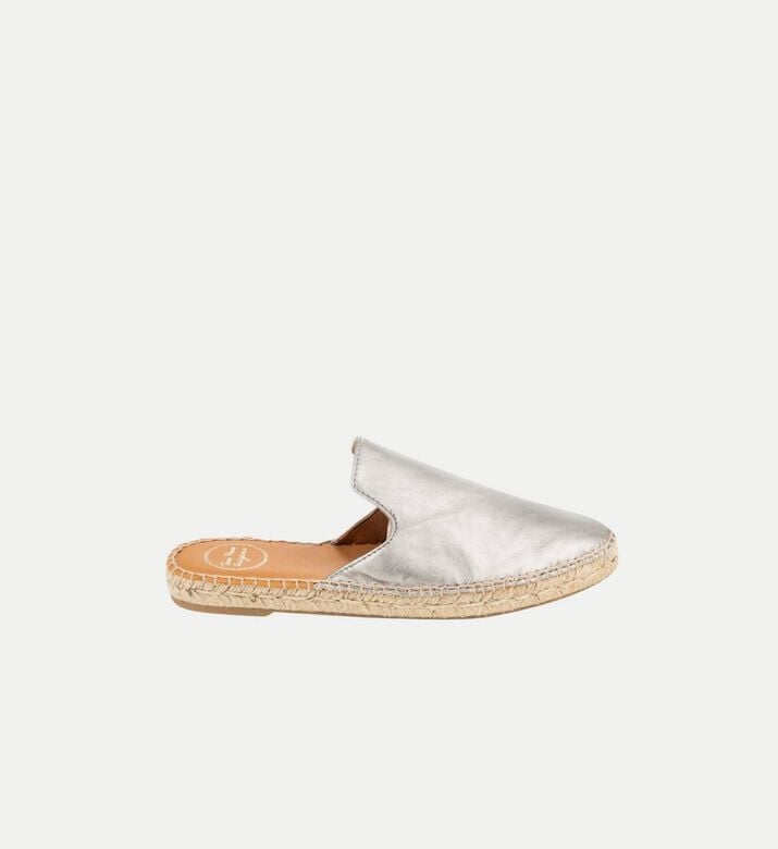Ona-p Metallic Leather Flat Mule Espadrille
