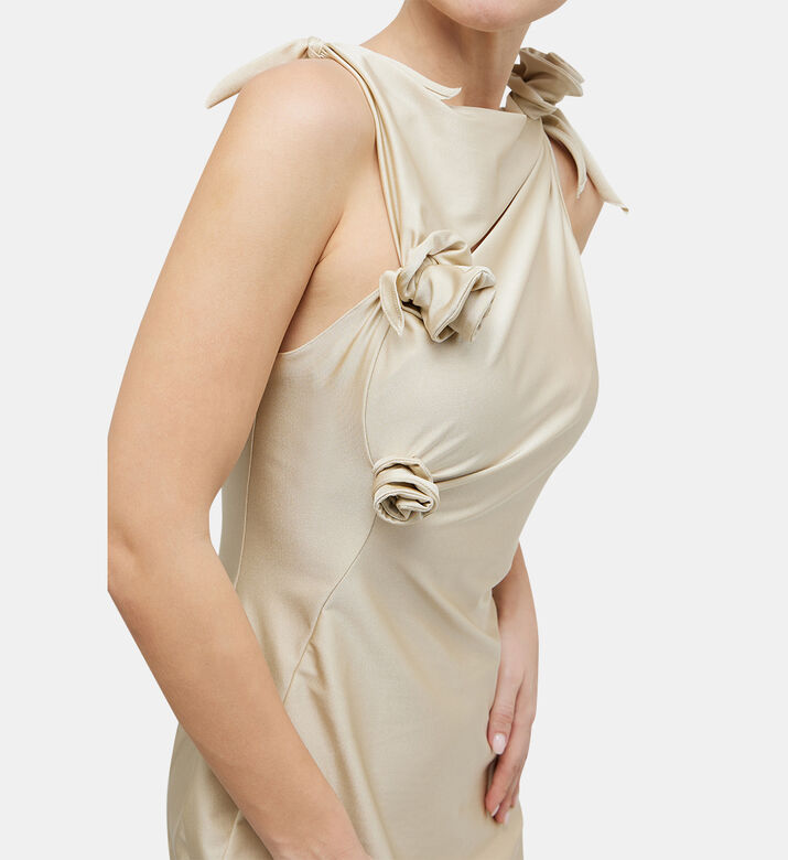 Asymmetric Cut-out Flower Gown Asymmetric Cut-out Flower Gown