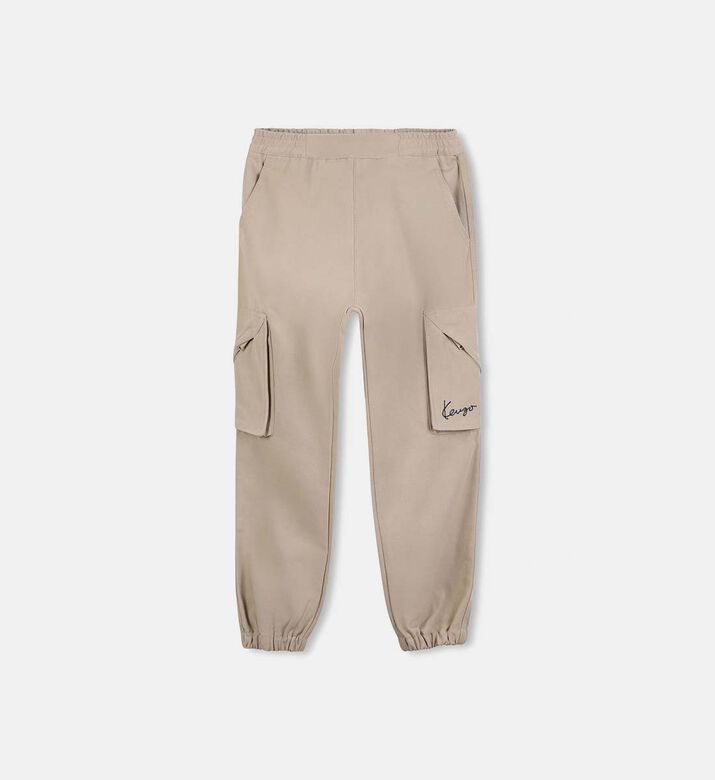 Canvas Logo-embroidery Cargo Trousers