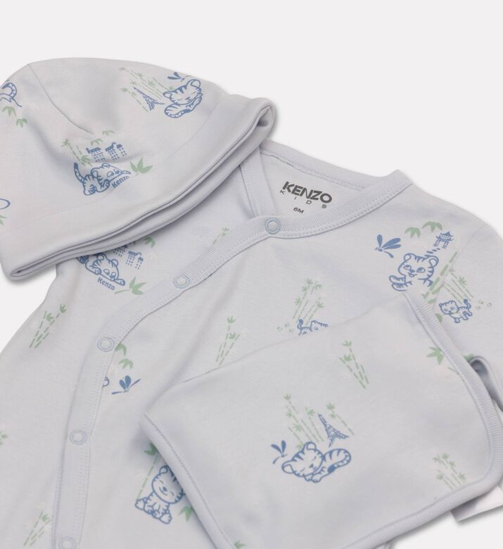 Kenzo Organic Cotton Sleepwear Beanie Bib Gift Set, Packshot View