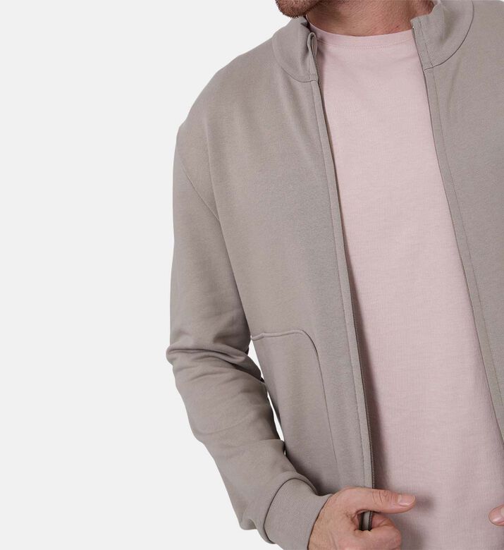 Cotton Blend Zip-up Sweatshirt