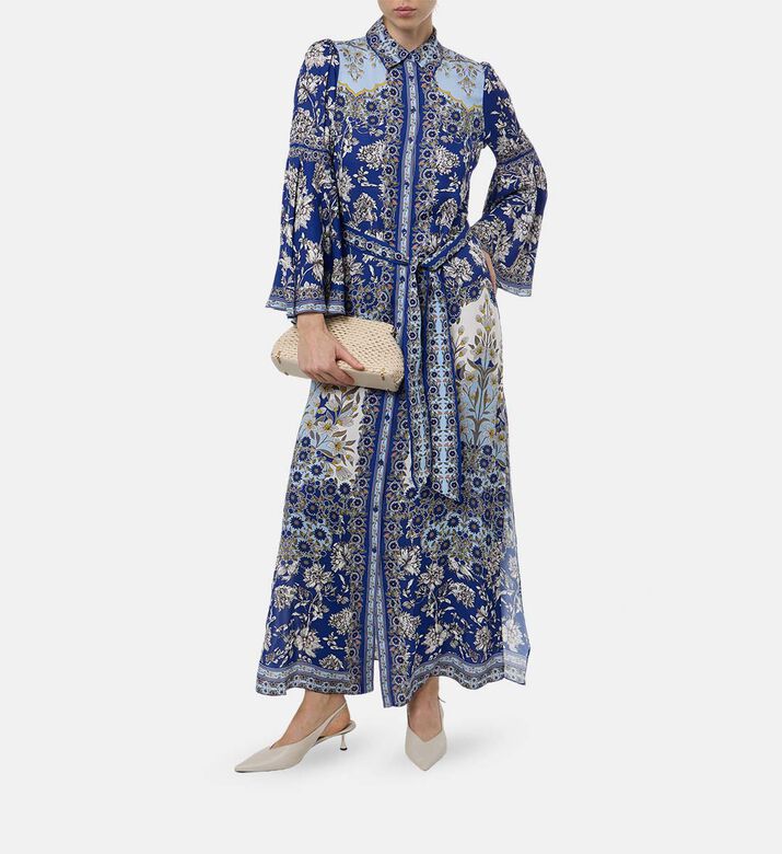 Alice and Olivia All-over Floral-print Button Closure Dress, Model View