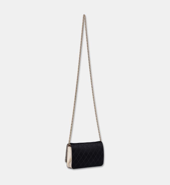 Chanel Classic Diamond Quilt Satin Leather Wallet On Chain, Packshot View