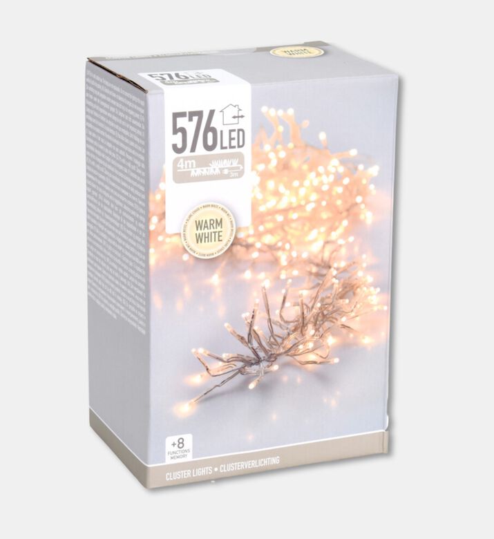 Home Deco and More Warm White 576-led Cluster String Lights, Packshot View