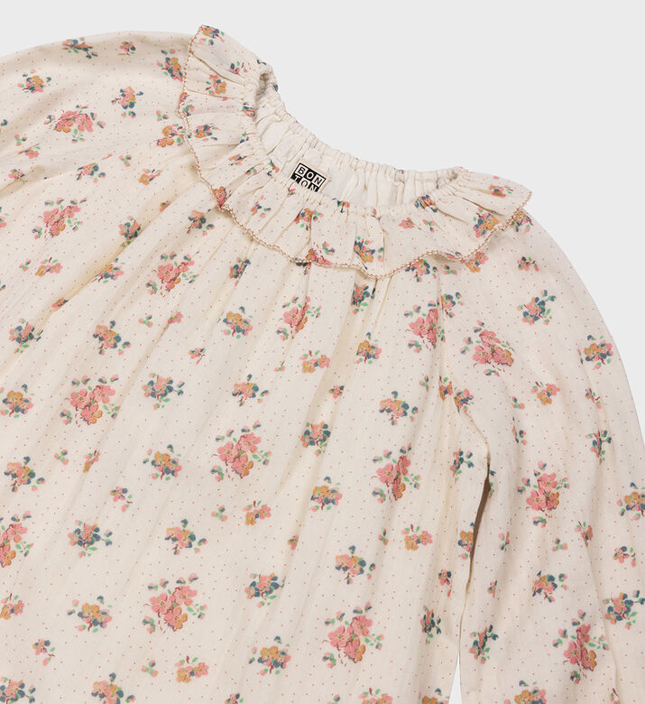 فستان داريا من الشاش المزدوج بطبعات الزهور