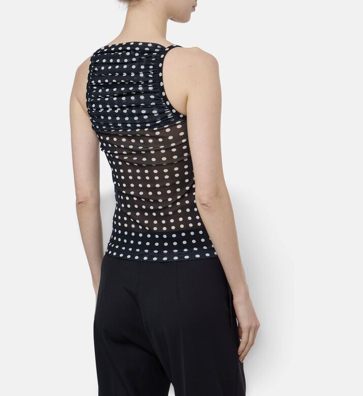 Patou Ruched Polka-dot Top, Model View