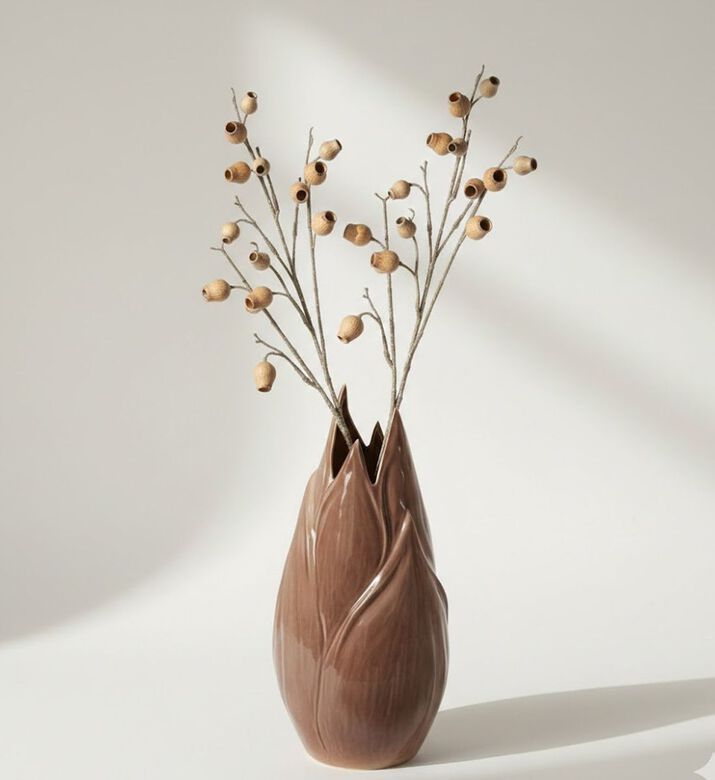 Light and Living Tulipan Tulip Shaped Vase, Camel, 31x30x63.5-cm, Packshot View