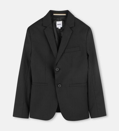 Button Closure Pinstripe Blazer
