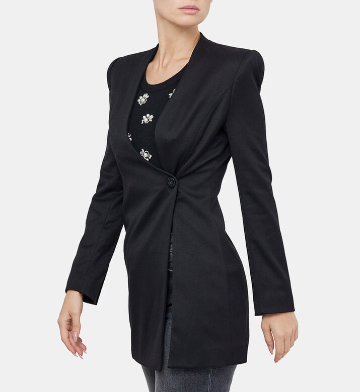 Lucien Curved V-neck Fitted Blazer Lucien Curved V-neck Fitted Blazer