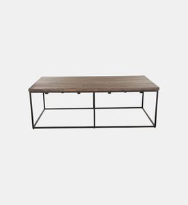 Home Deco and More Square Iron Legs Wooden Coffee Table, Packshot View