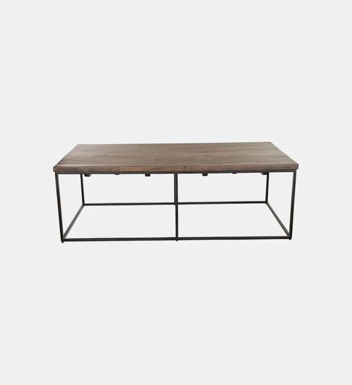 Home Deco and More Square Iron Legs Wooden Coffee Table, Packshot View Home Deco and More Square Iron Legs Wooden Coffee Table, Packshot View