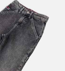 Metal-plaque Loose-fit Denim Pants