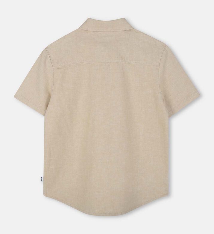 Linen Short-sleeve Patch Pocket Shirt