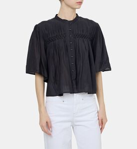 بلوزة ديستني قطن فوال مكشكشة