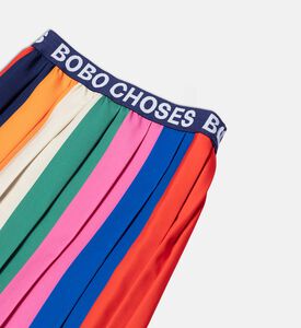 Bobo Choses Logo-print Elastic Waistband Colorful Stripes Pleated Skirt, Packshot View