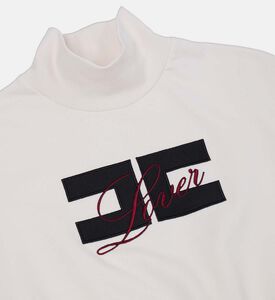 سويت شيرت قصير بتطريز شعار