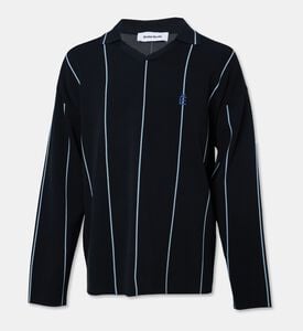 Etudes Embroidered Logo Pinstripe Knit Polo Shirt, Packshot View