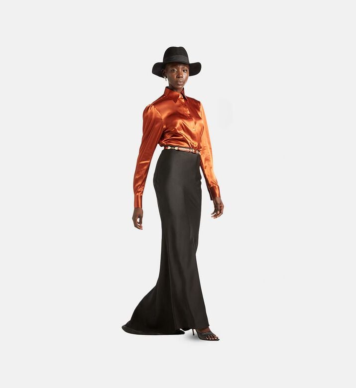 Satin Mermaid-style Maxi Skirt