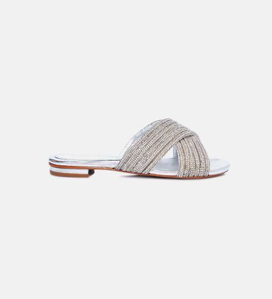 Leather Braided Crossover Strap Sandals