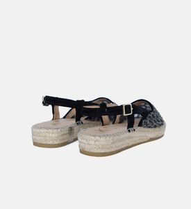 حذاء أسود ببسير خلفي مفتوح