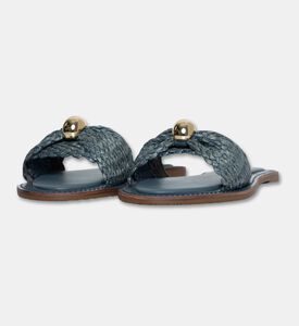 Arezzo Braided Slide Flat Sandals, Blue, Eu-40, Packshot View