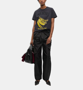 Ganni Cotton Banana-print Regular-fit T-shirt, Model View