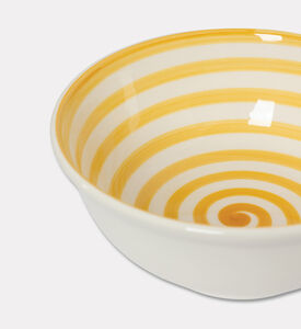 Easy Life Hand-painted Round Ceramic Bowl, Yellow, Packshot View