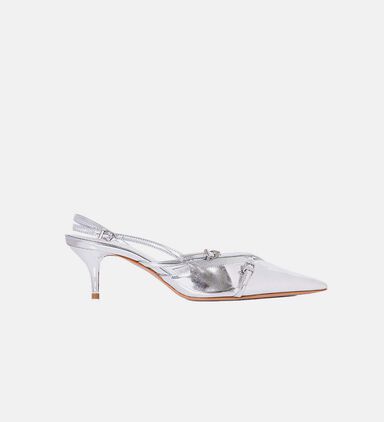 Slingback Kitten Pointed-toe Heels