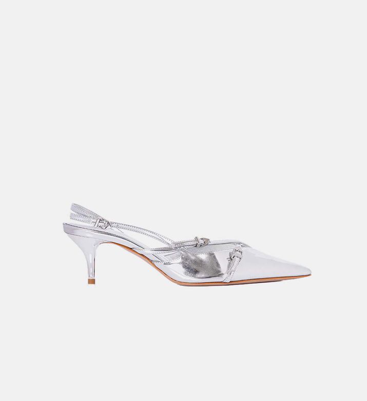Slingback Kitten Pointed-toe Heels