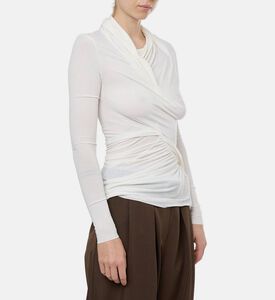 Source Unknown Draped Long-sleeve Wrap Top, Model View