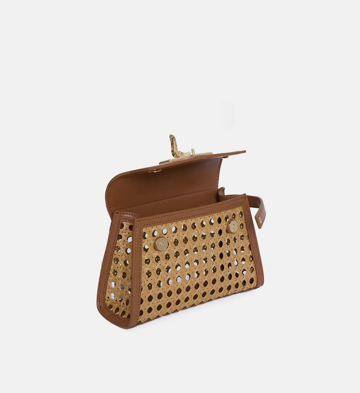 Bamboo Woven Top Handle Bag