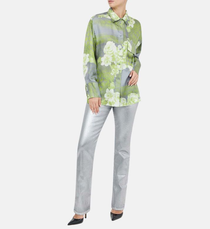 قميص بياقة مطبوعة للحديقة