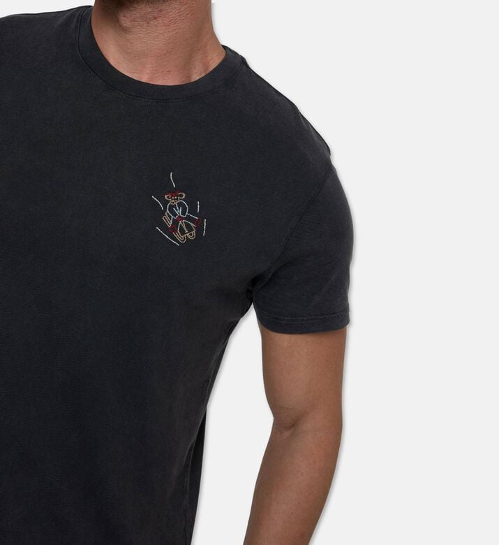 Maison Labiche Popincourt Sledding-embroidery T-shirt, Model View