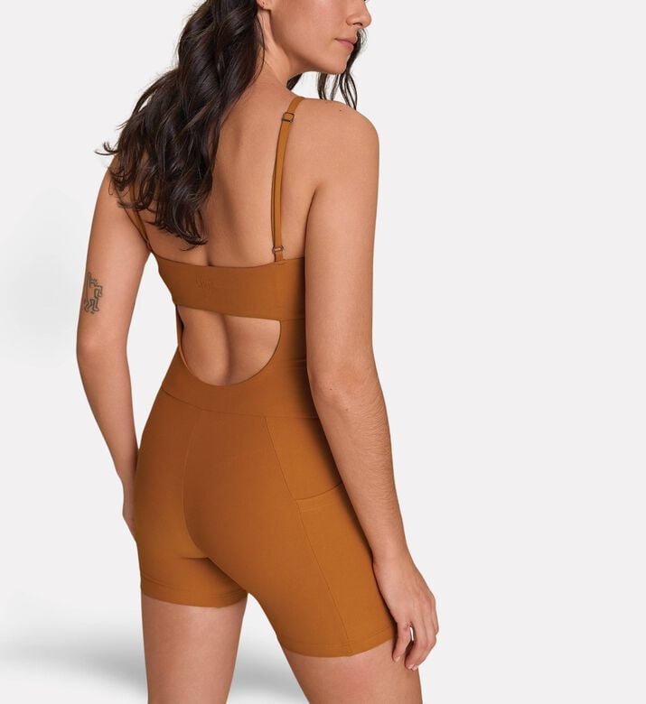 LIVE! Fit Green Jumpsuit Shorts, Model View