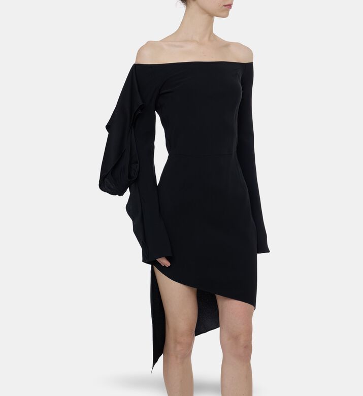 Nensi Dojaka Ruffled Asymmetric Mini Dress, Model View