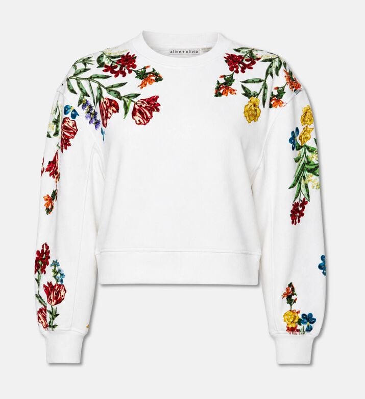 Alice + Olivia Russell Embroidered Sweatshirt, Packshot View