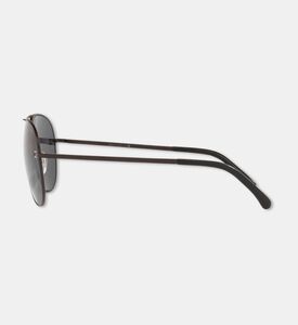 Chanel Aviator Logo-label Sunglasses, Black, Packshot View
