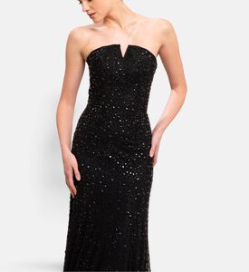 Michael Cinco Draped Cape Dress, Model View