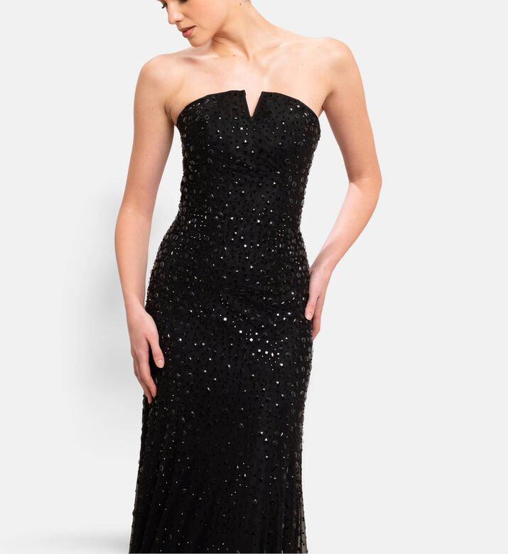 Michael Cinco Draped Cape Dress, Model View