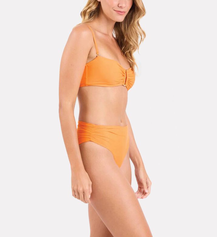 Rio De Sol Ruched Bandeau Bikini Top, Model View