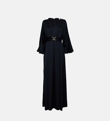 Shawl Detail Powder Color Dress