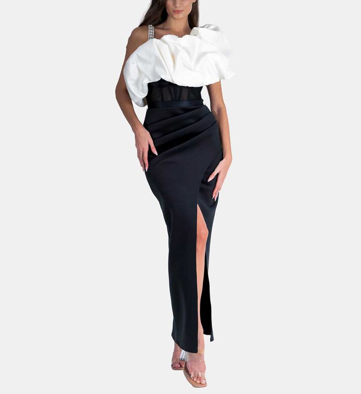 One Shoulder Puffy Gown