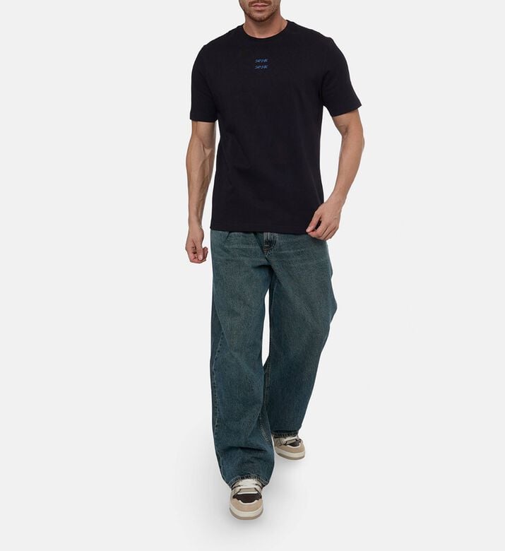 Samsoe Sacards Logo-embroidery Crewneck T-shirt, Model View