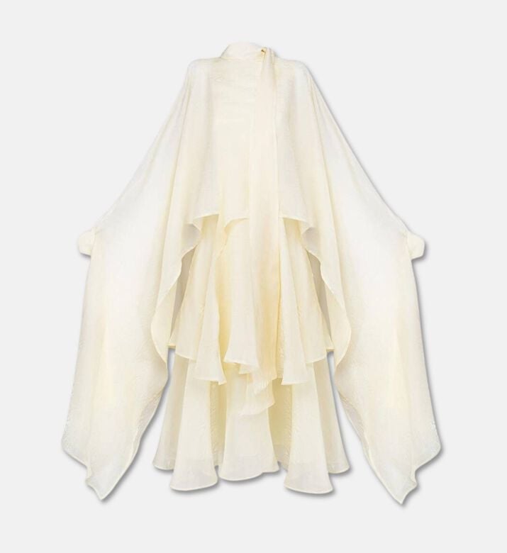 Poca and Poca Cape-style Sleeves Tiered Mini Dress, Packshot View