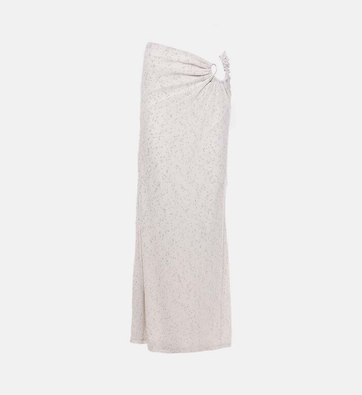 Imber Speckled Knotted Ring-detail Maxi Skirt