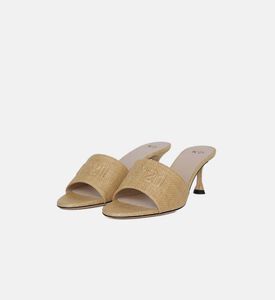 Woven Fabric Kitten Heel Sandal