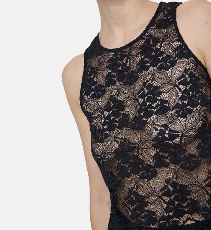 The Kooples Sheer Floral Lace Sleeveless Top, Model View