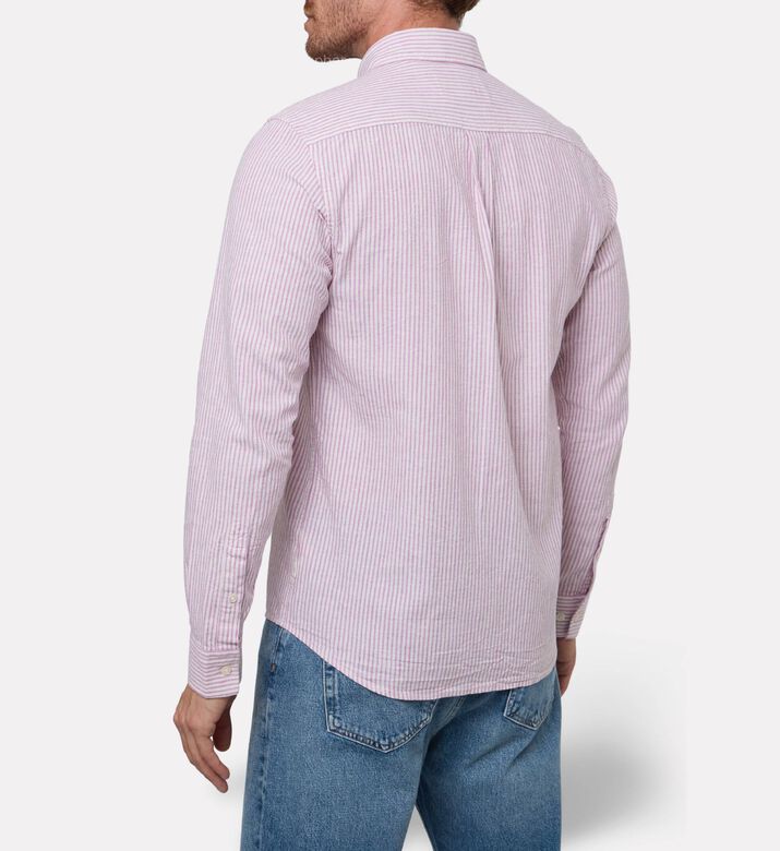 Les Deux Stripe-print Button Closure Shirt, Pink, Xl, Model View