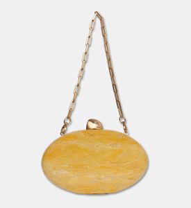Cult Gaia Eviana Oval Acrylic Clutch, Yellow, Packshot View