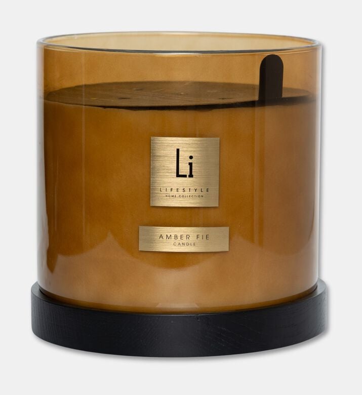 Life Style Home Amber Fie Xxl Luxury Amber Glass Candle, Packshot View